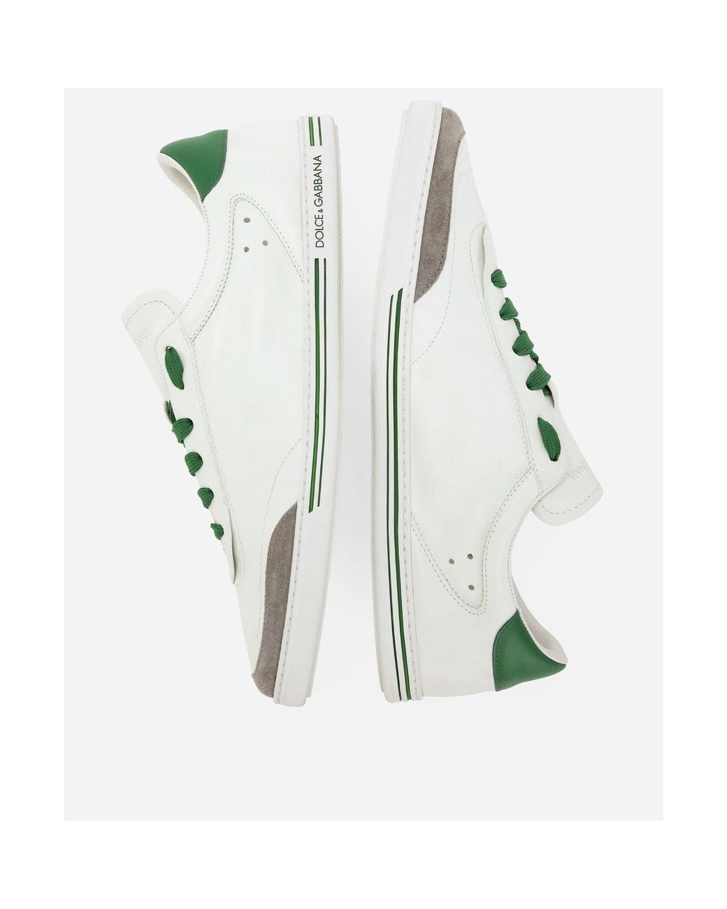 Dolce & Gabbana White Saint Tropez Calfskin Sneakers for men