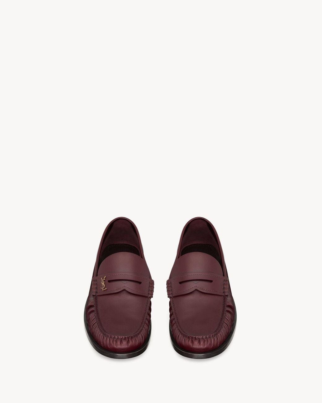 Saint Laurent Purple Laurent Logo Plaque Slip-On Loafers
