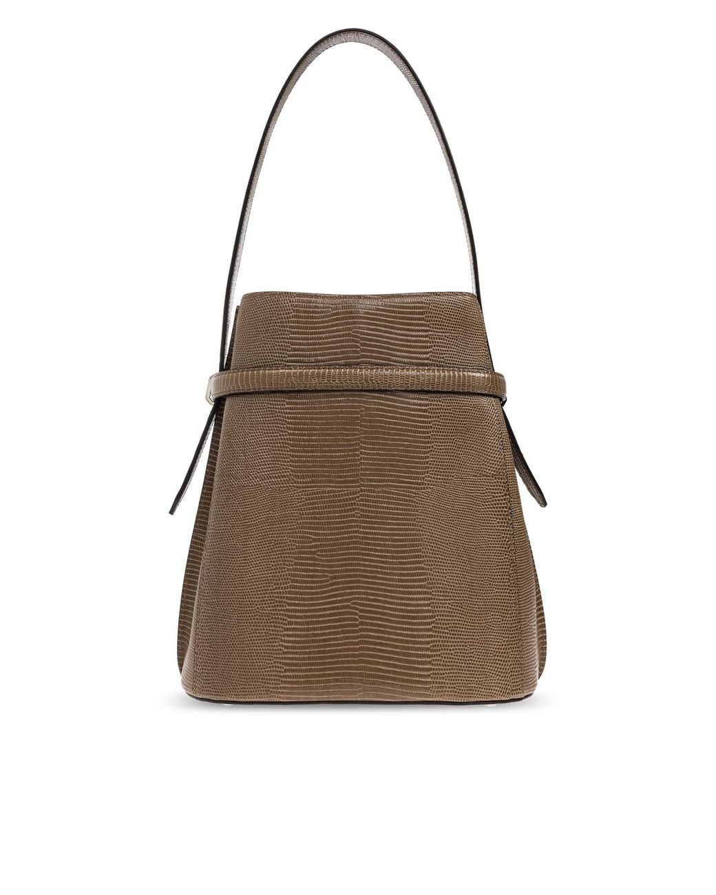 Totême Brown Totême Belted Embossed Bucket Bag