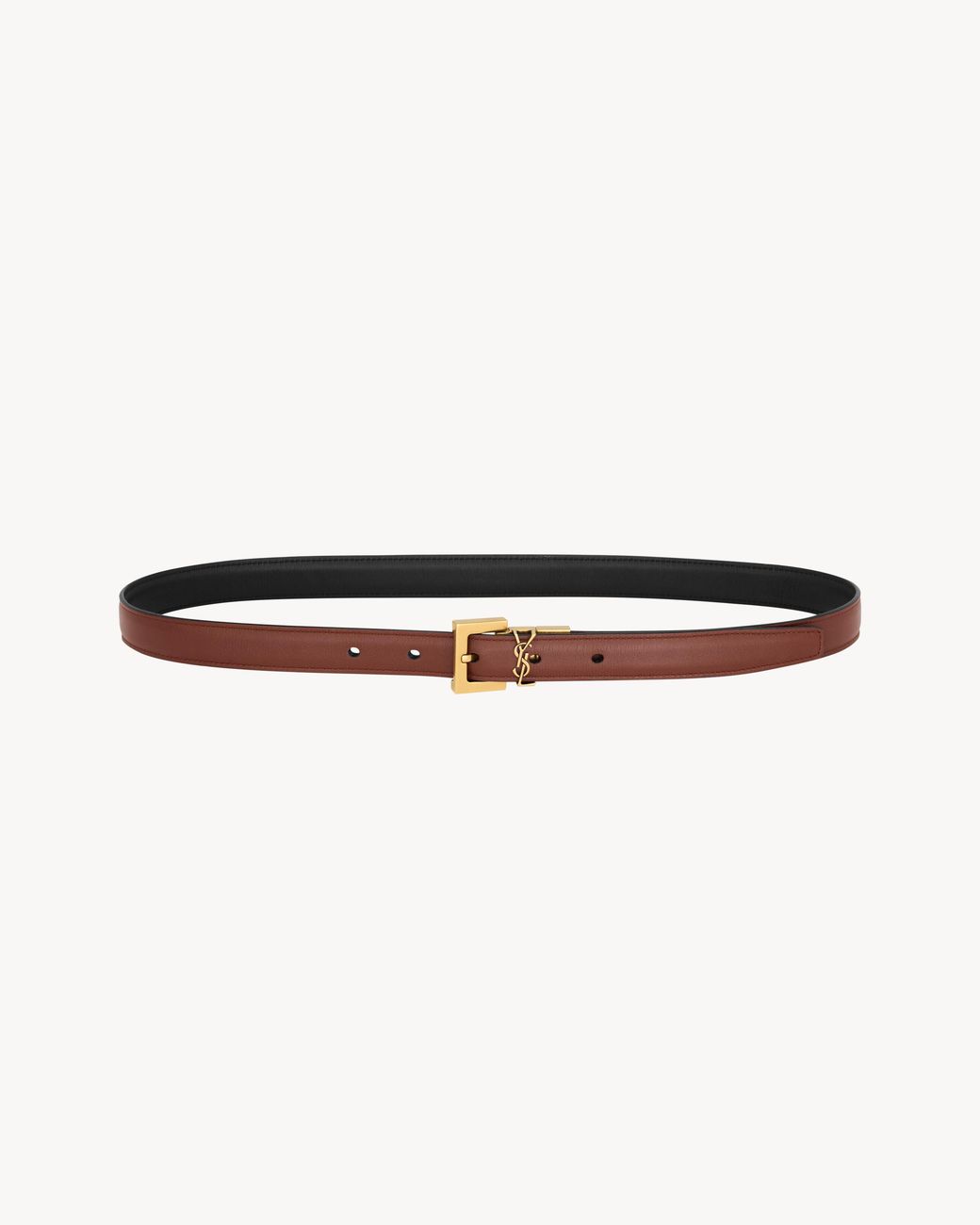 Saint Laurent White Reversible Belt