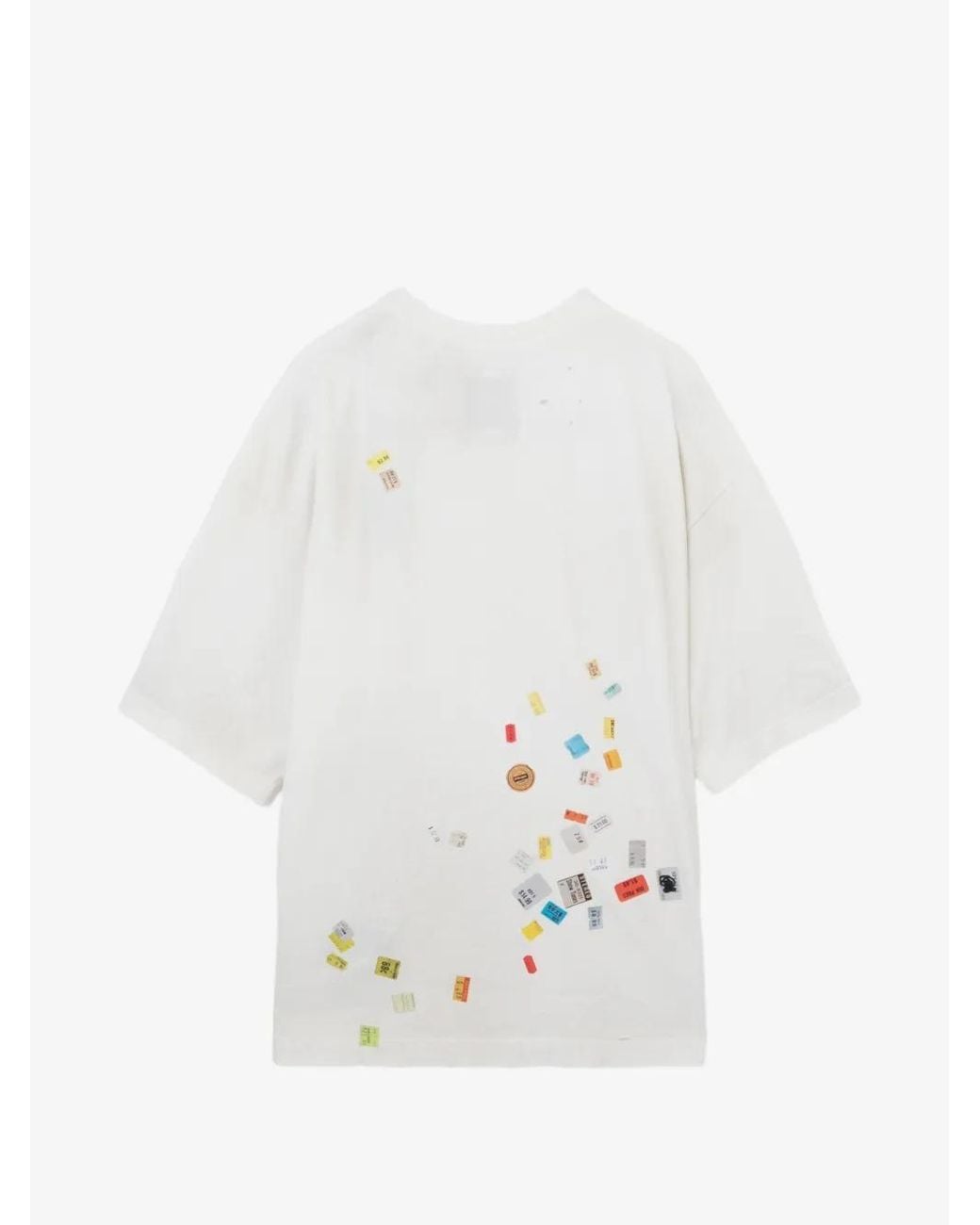 Maison Mihara Yasuhiro White Price-Tag-Sticker-Printed T-Shirt for men