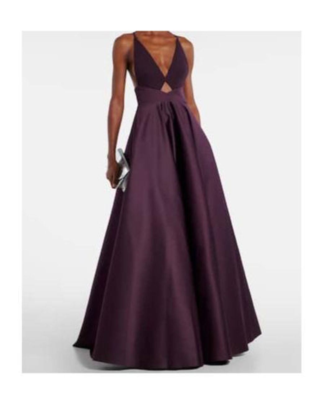 Solace London Purple Avallon Cutout Satin Gown
