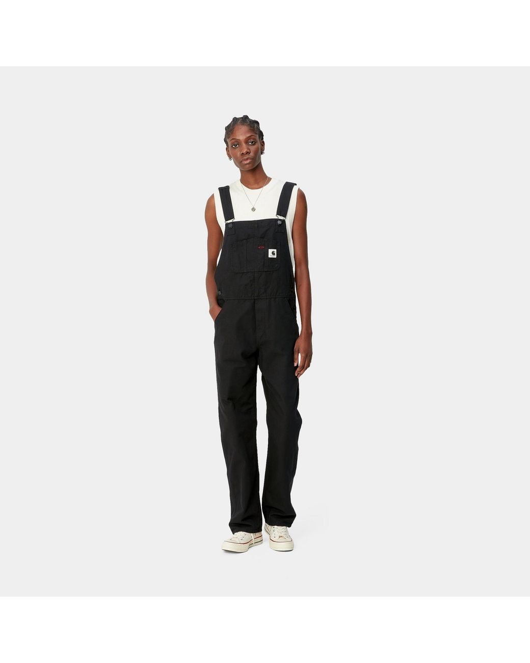 Carhartt Black W' Bib Logo Patch Overalls