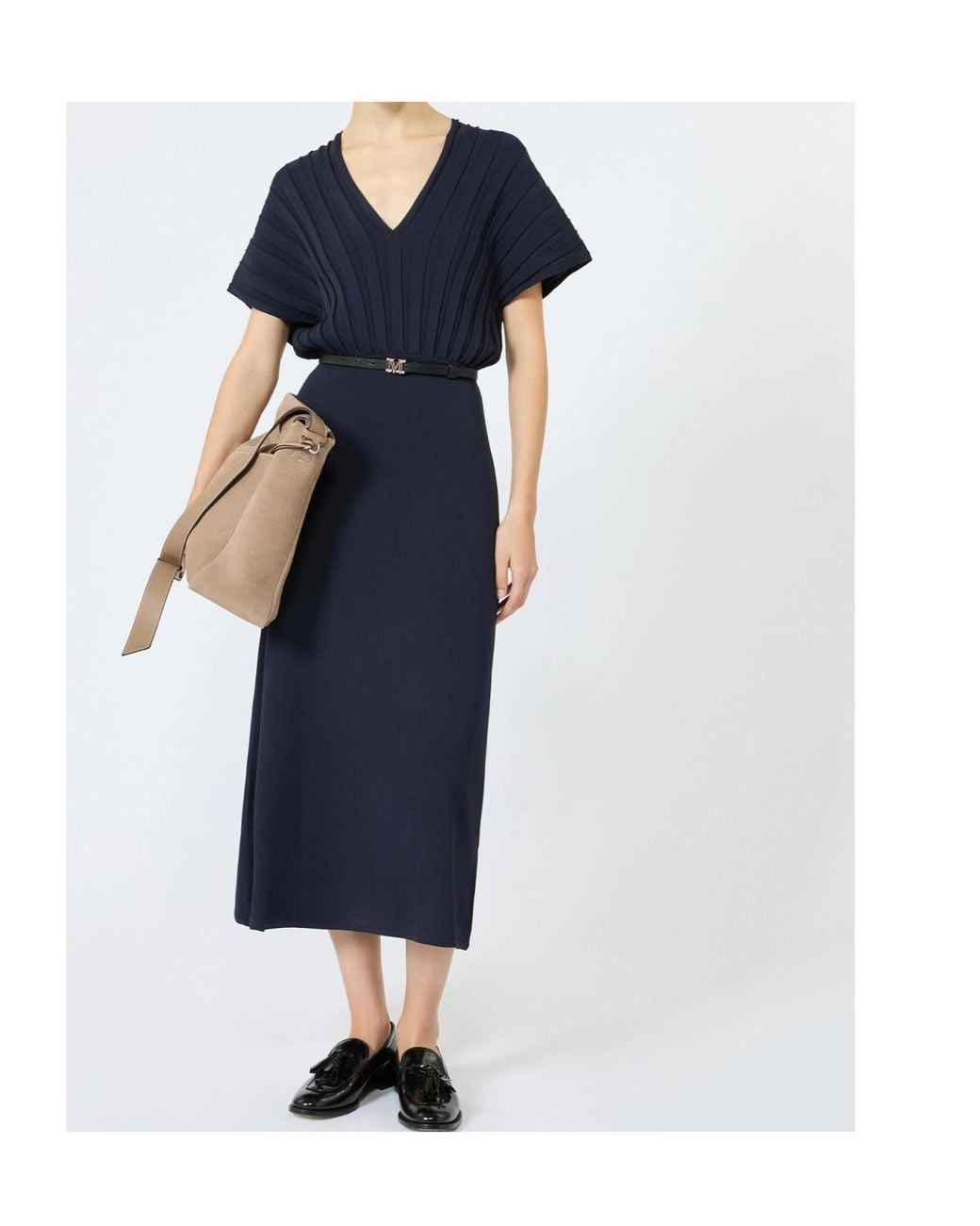 Max Mara Blue Short-Sleeved Dress