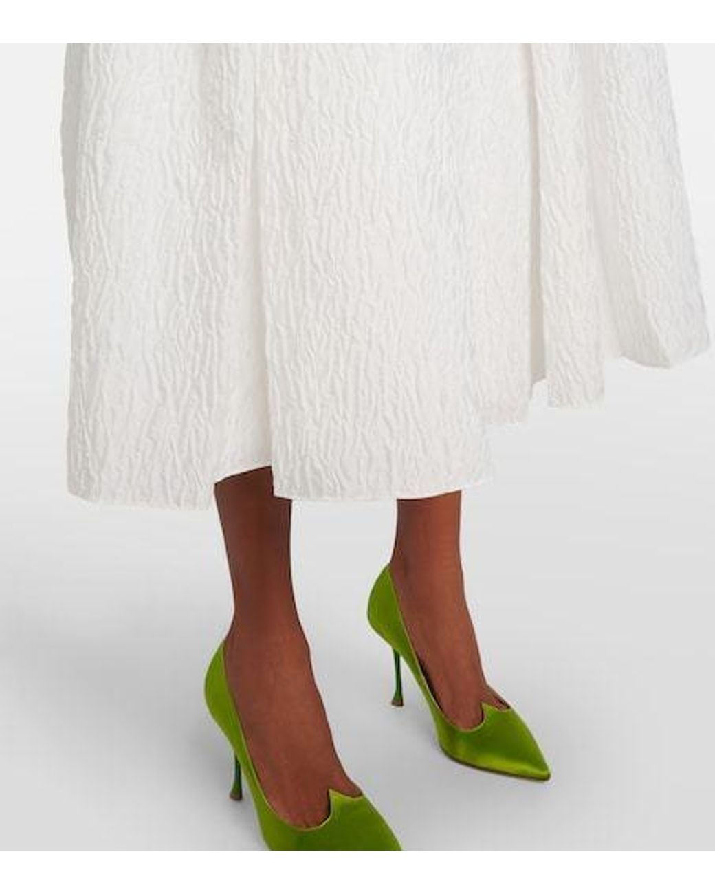 Roksanda White Bridal Aya Cloqué Midi Dress