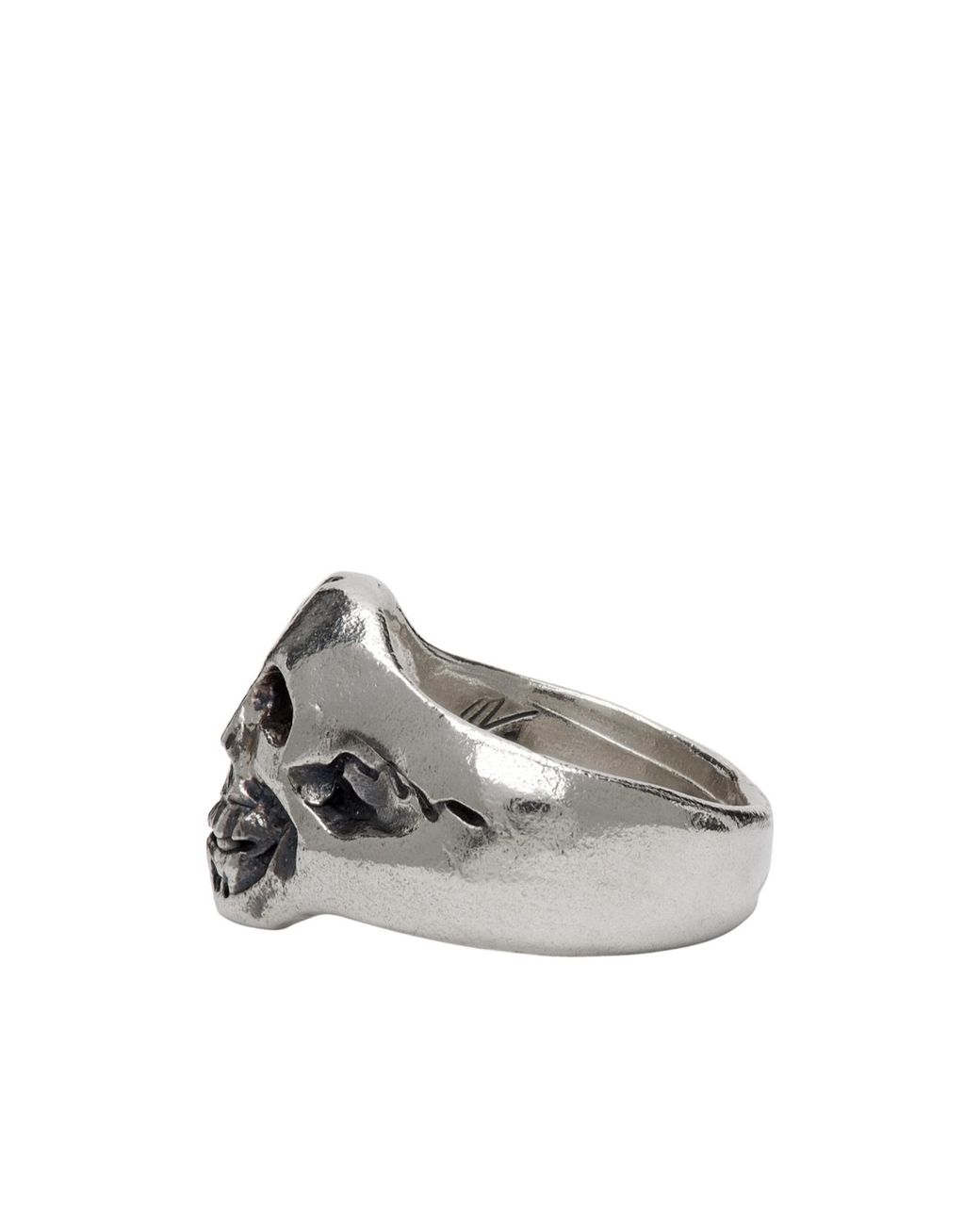 Our Legacy Metallic Sculpted Skull Ring for men