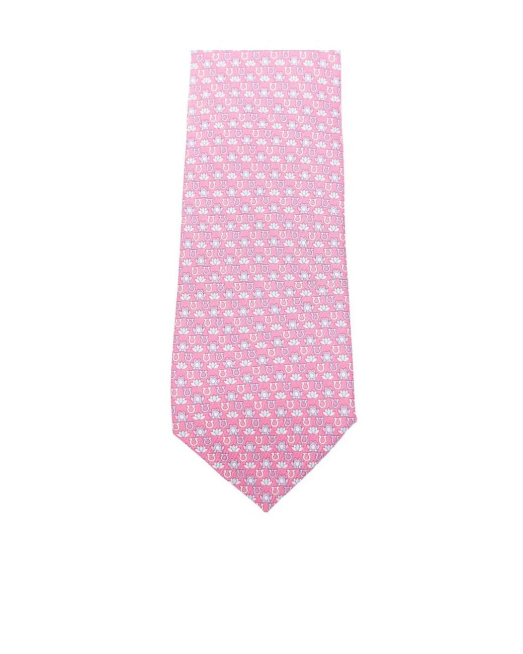 Ferragamo Pink Patterned Tie for men