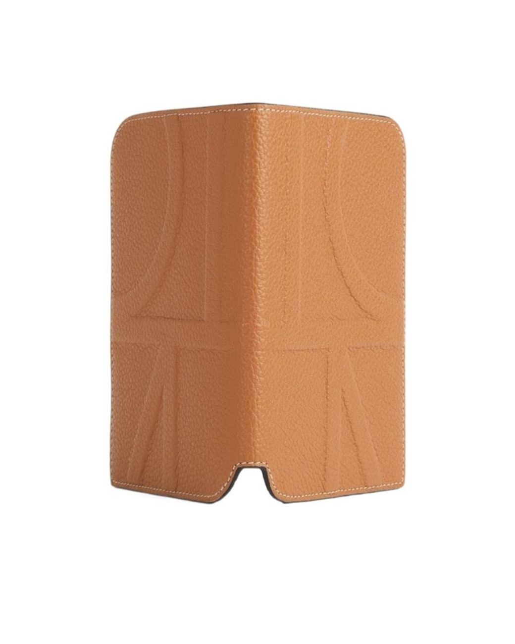 Totême Brown Totême Logo Embossed Bifold Wallet for men