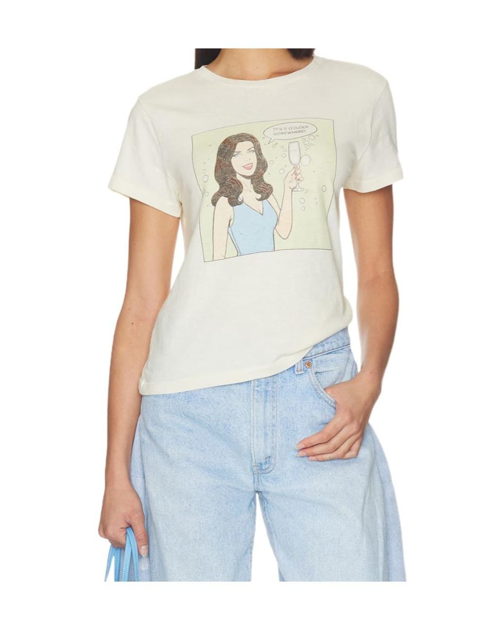 Re/done White Graphic Crew-Neck T-Shirt
