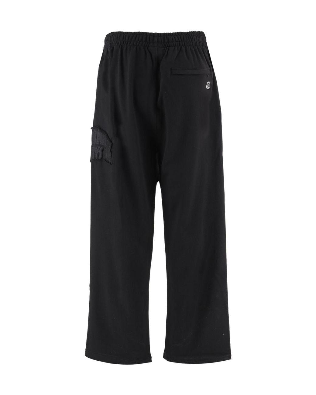 Billionaire Black Logo Patch Wide Leg Trousers for men