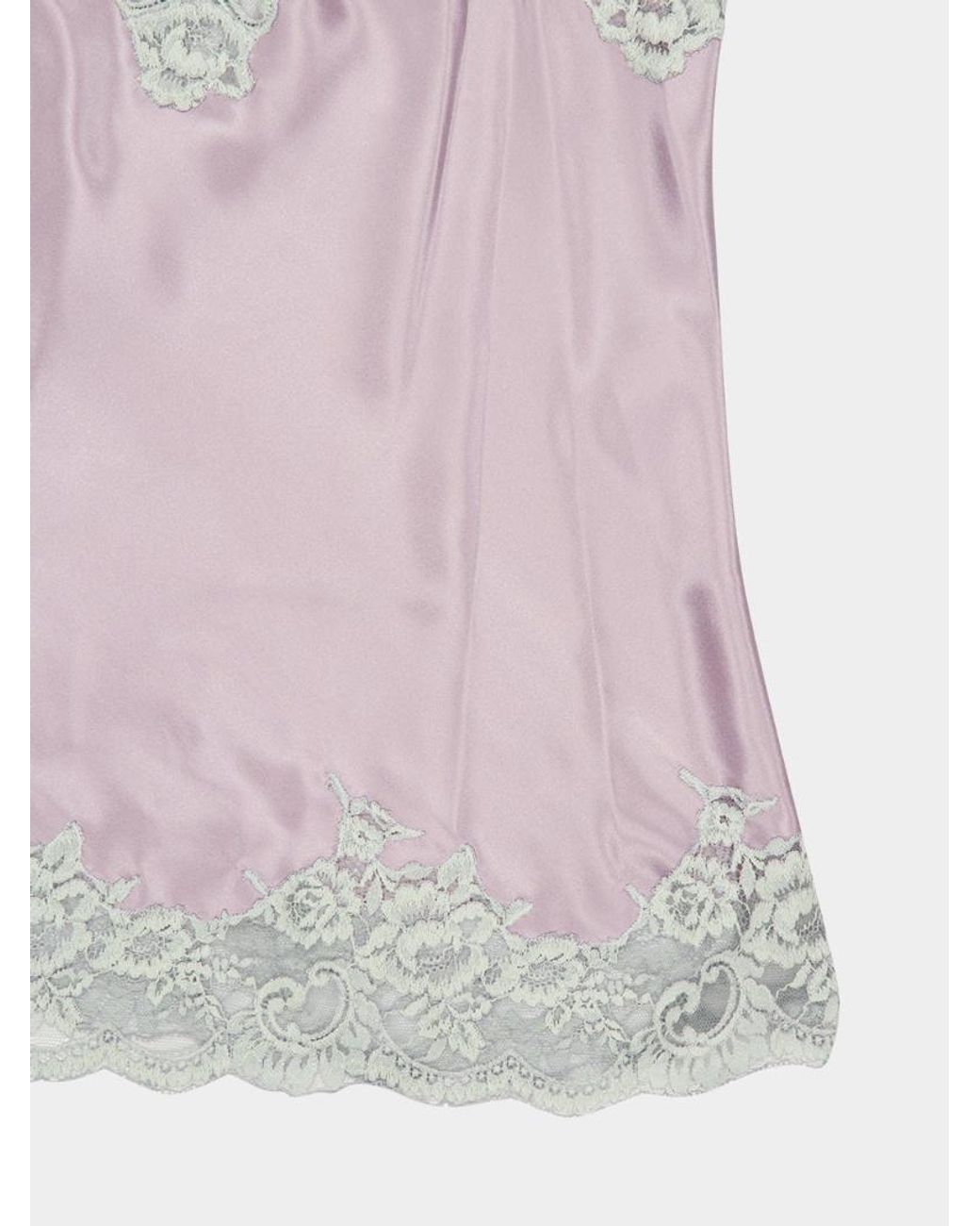 Rabanne Pink Lilac Silk Tank Top With Lace Detailing