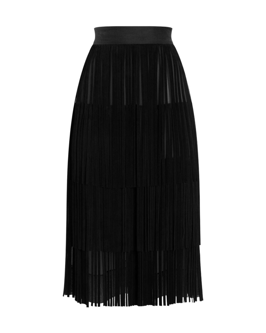 Dolce & Gabbana Black Silk Organza Midi Skirt