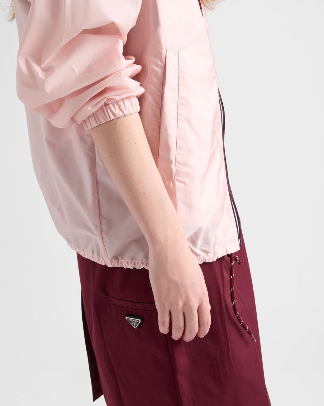 Prada Pink Zip-Up Hooded Jacket