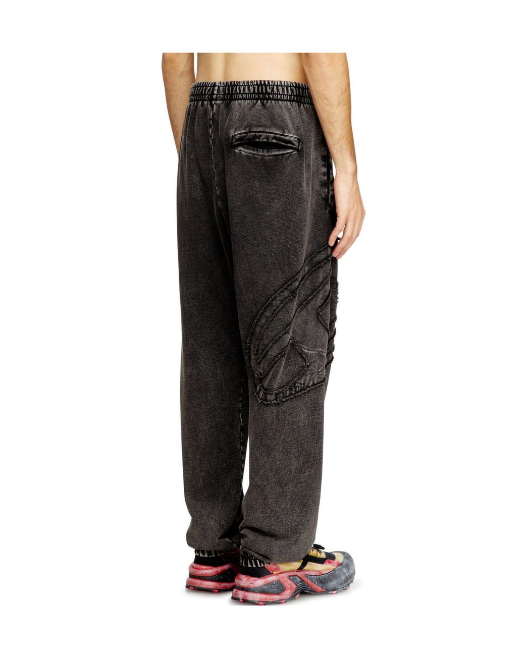 DIESEL Black Closed Hem Fleece Joggers for men