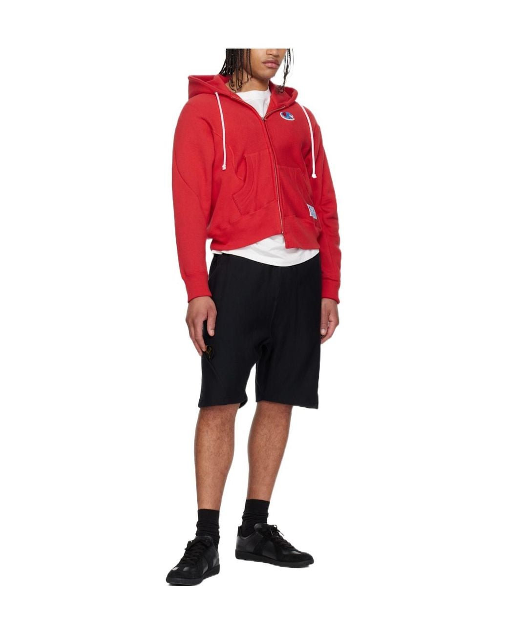 Undercover Red X Champion Logo-Embossed Shorts for men