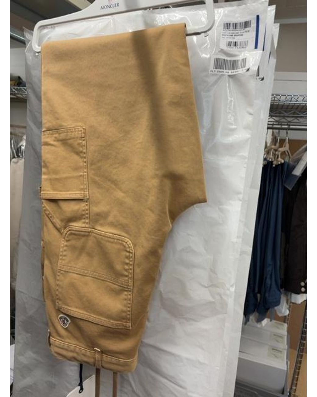 Moncler Natural Gabardine Cargo Pants for men