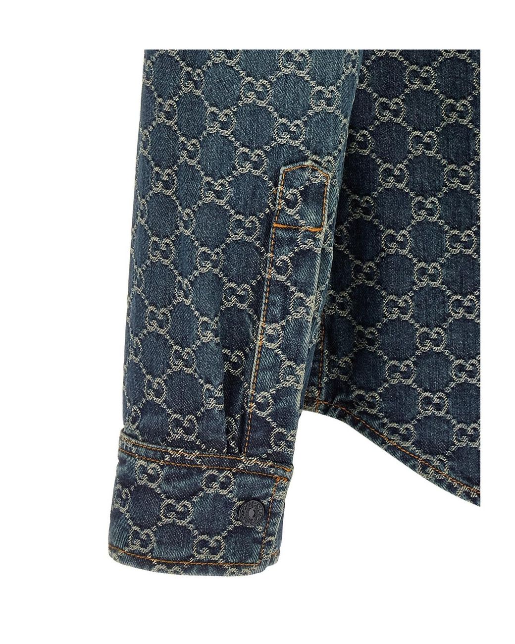 Gucci Blue Gg Denim Jacquard Shirt for men