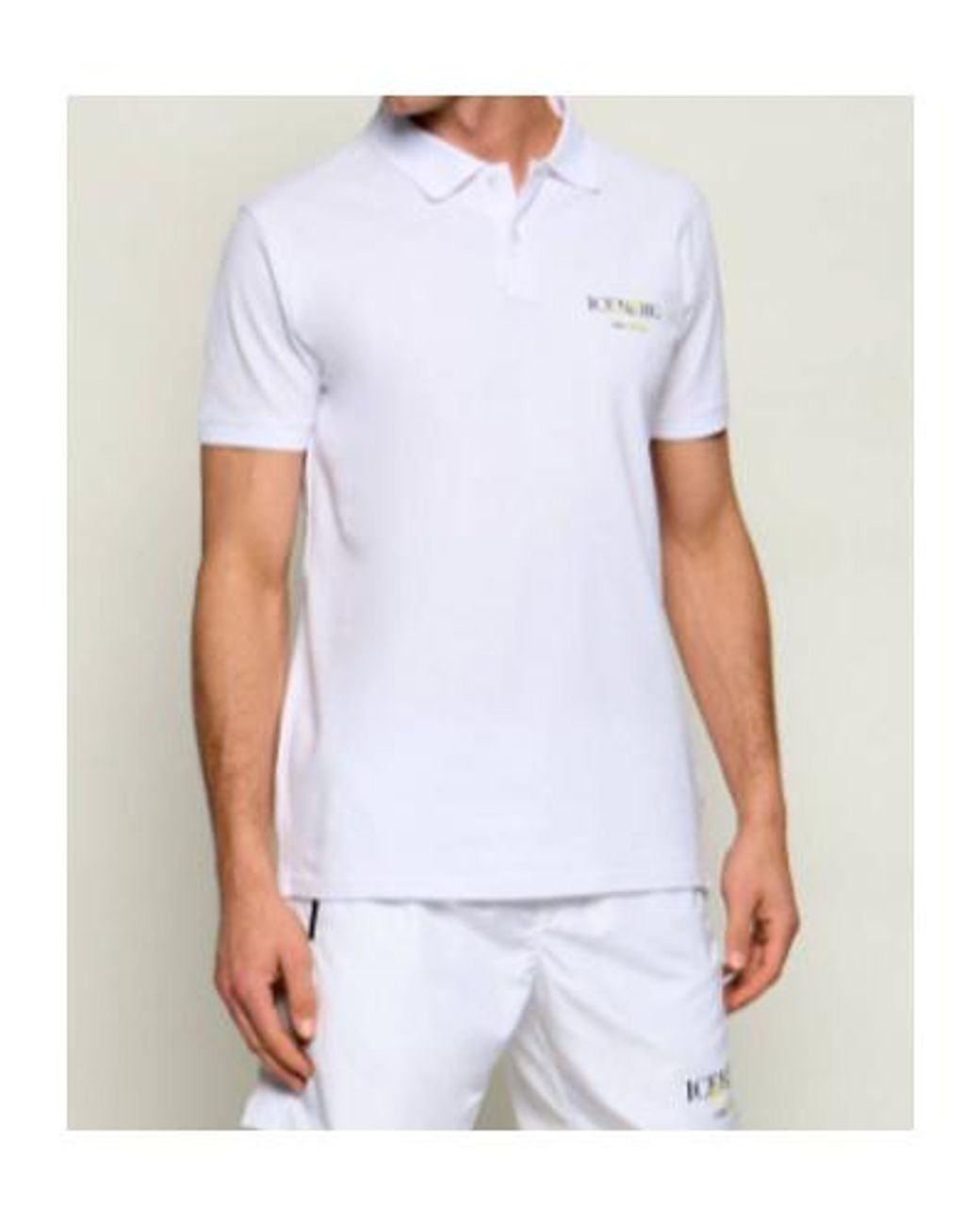 Iceberg White Logo Short-Sleeve Polo Shirt for men
