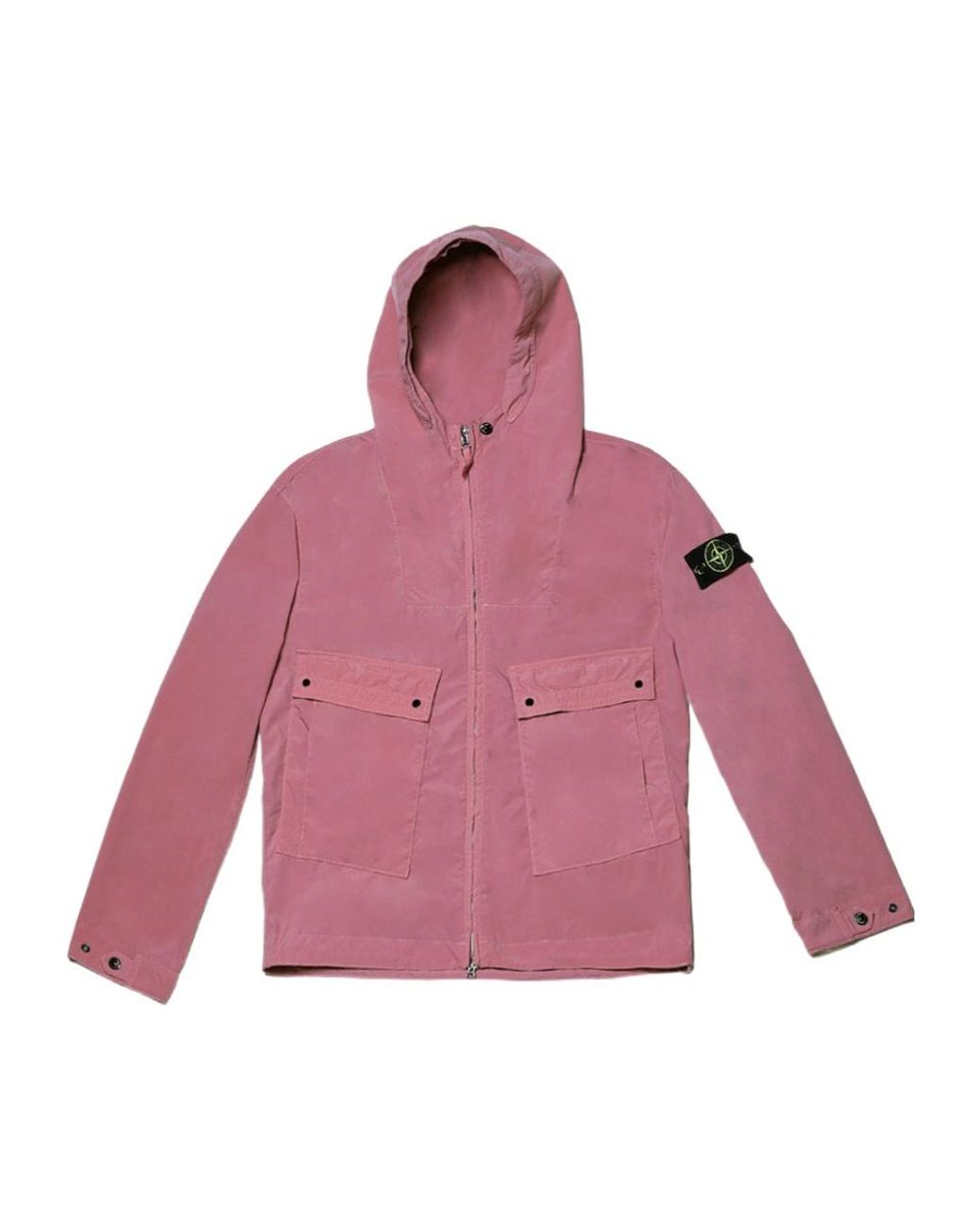 Stone Island Pink Zip-Up Hooded Jacket for men