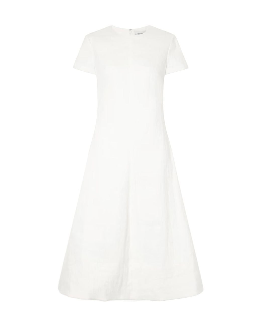 Brandon Maxwell White The Ridley Linen-Blend Midi Dress