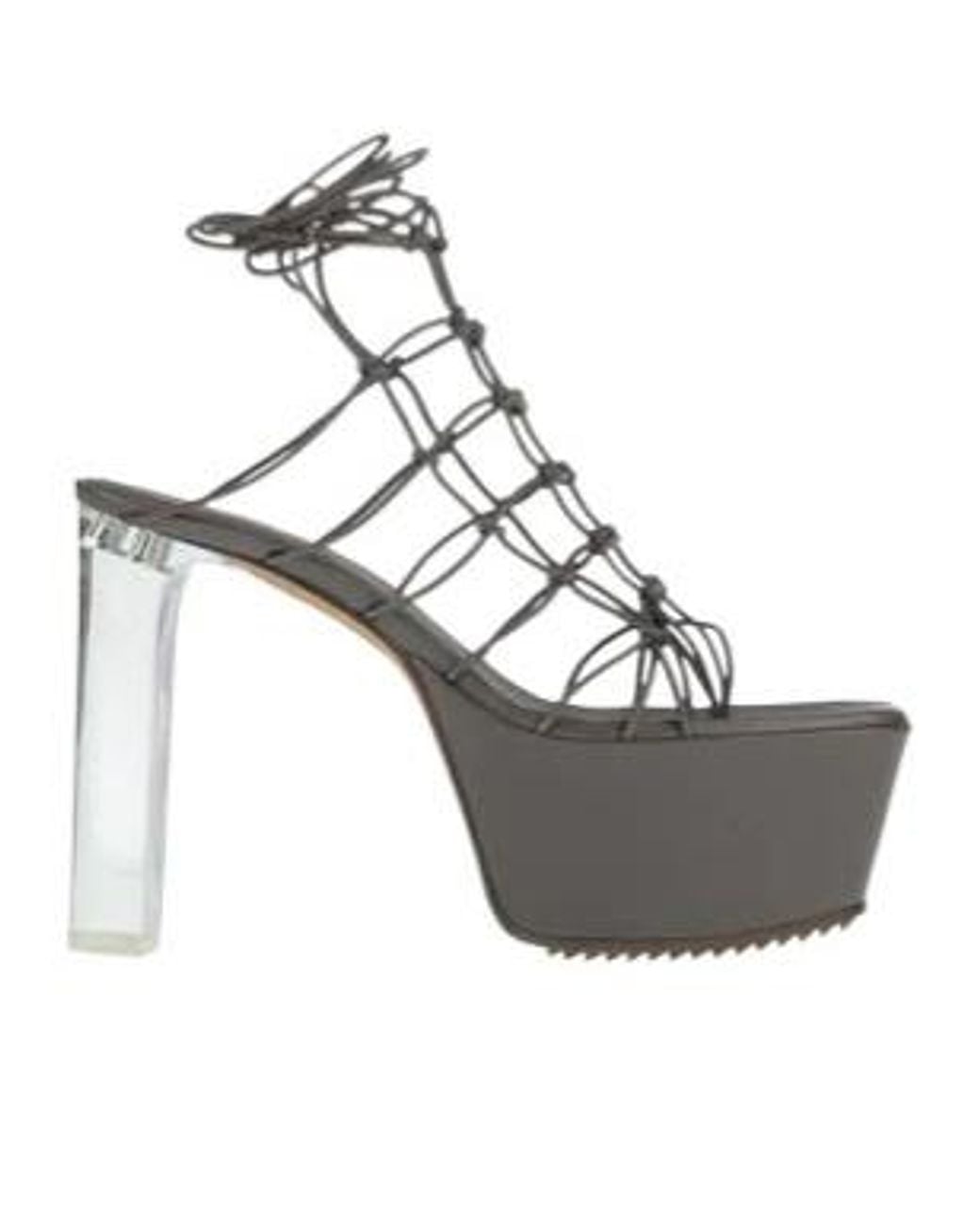 Rick Owens Gray Strappy High Heels Sandals