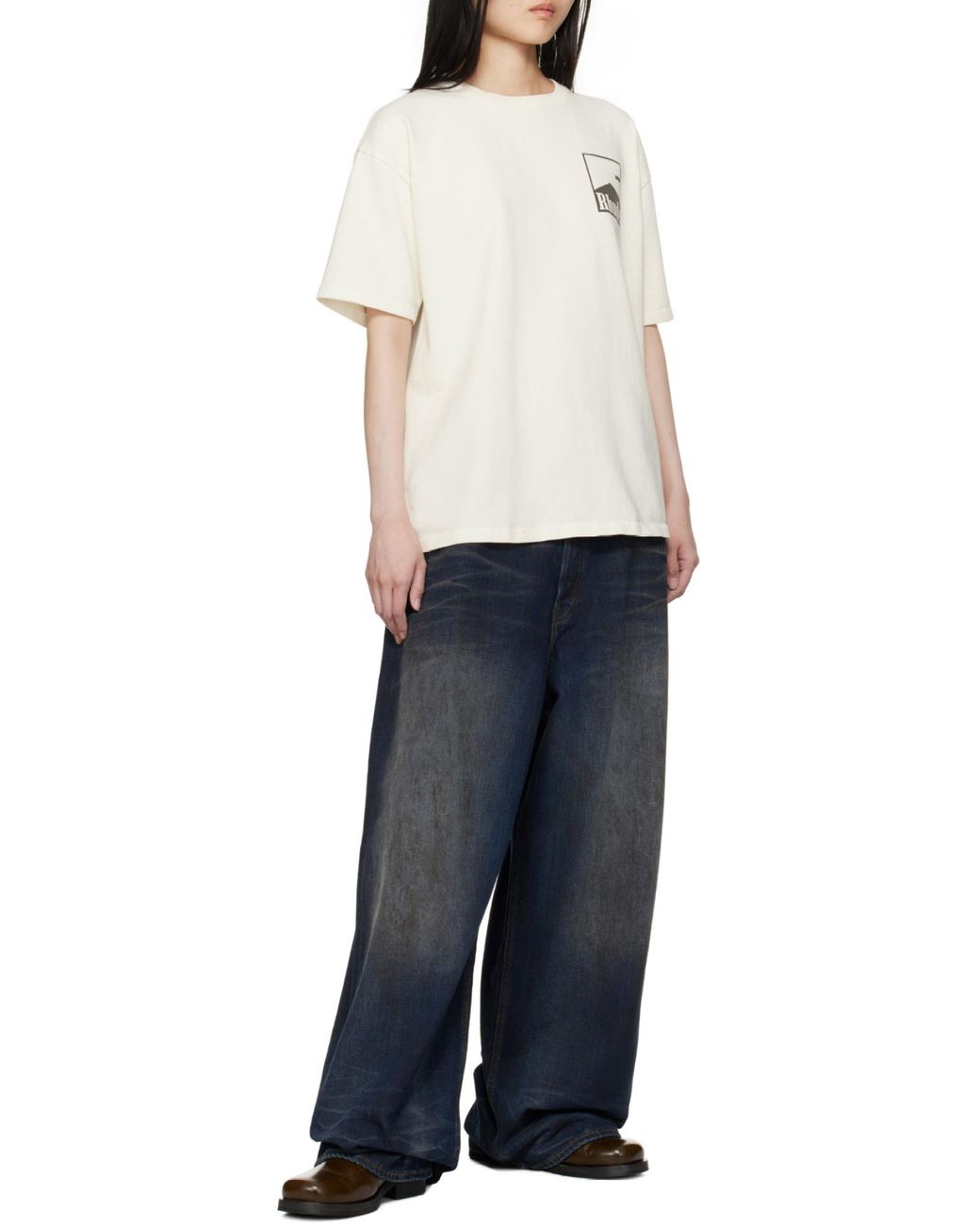Rhude White Logo Graphic T-Shirt for men
