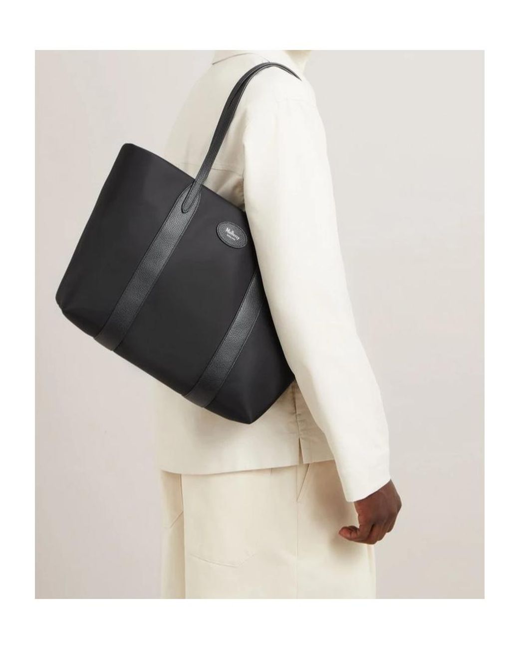 Mulberry Black Logo Patch Top Handle Bag