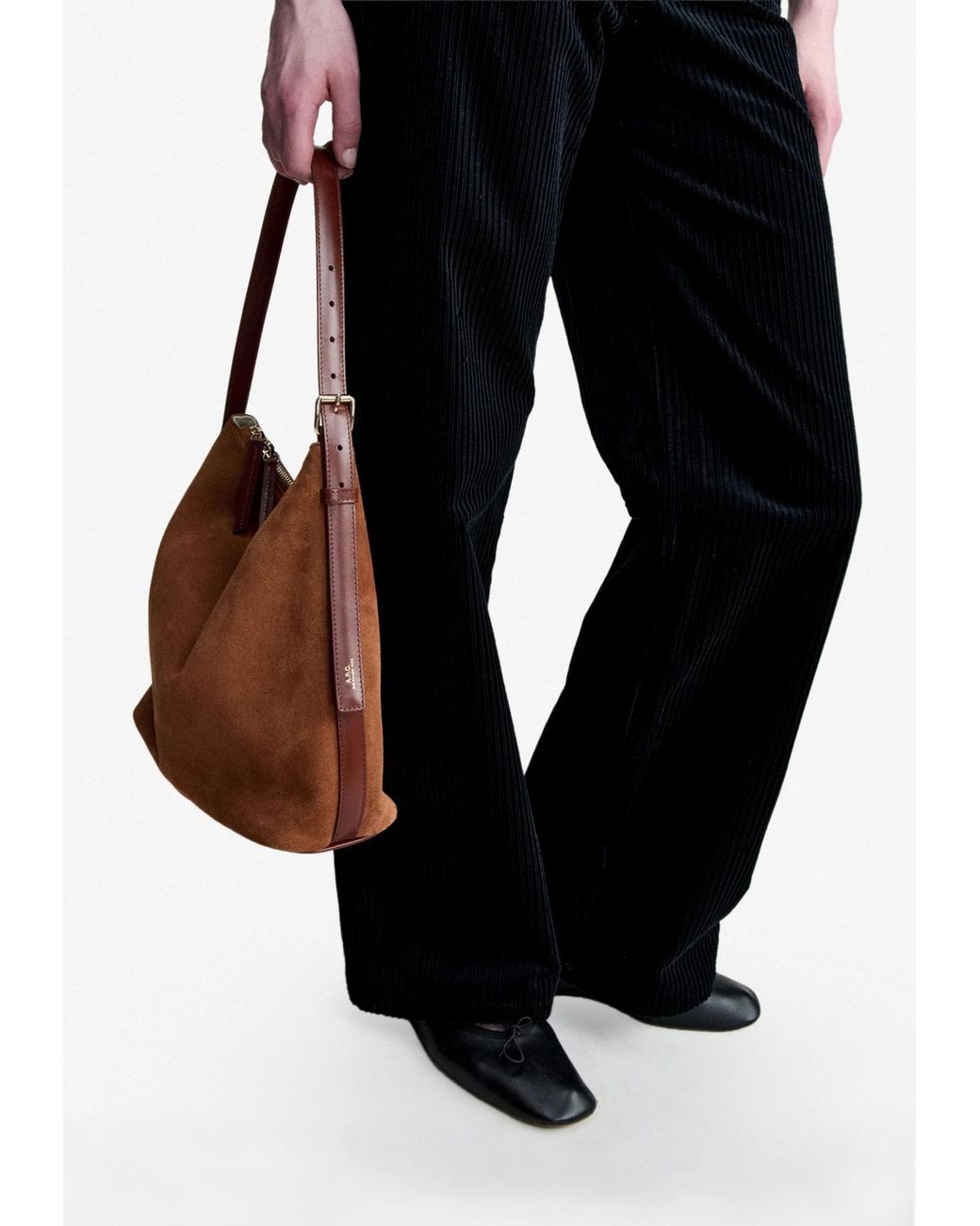 A.P.C. Brown Vera Zipped Shoulder Bag