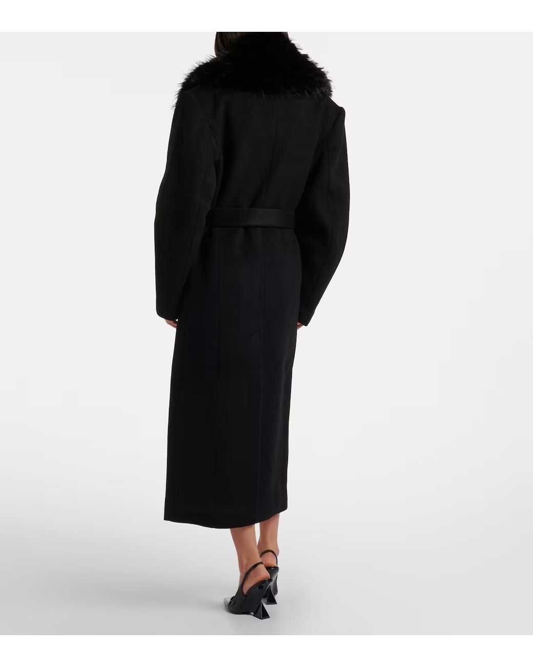 ROTATE BIRGER CHRISTENSEN Black Belted Coat