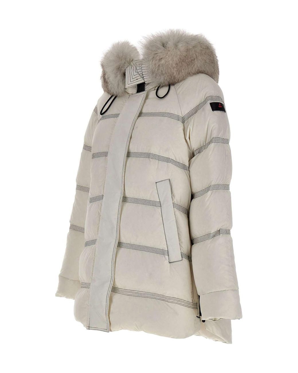 Peuterey Gray Quilted Hooded Coat