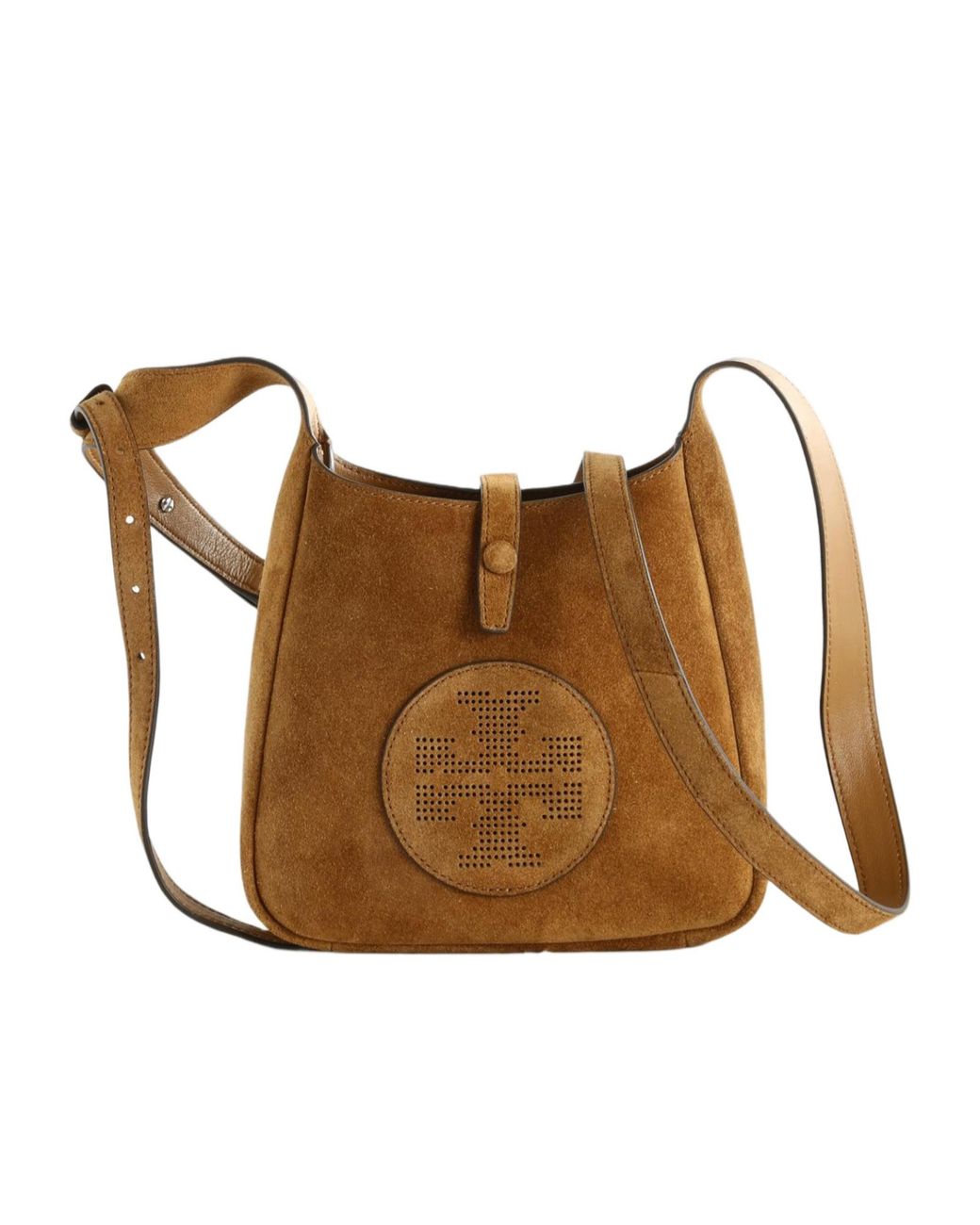 Tory Burch Brown Logo-Patch Shoulder Bag