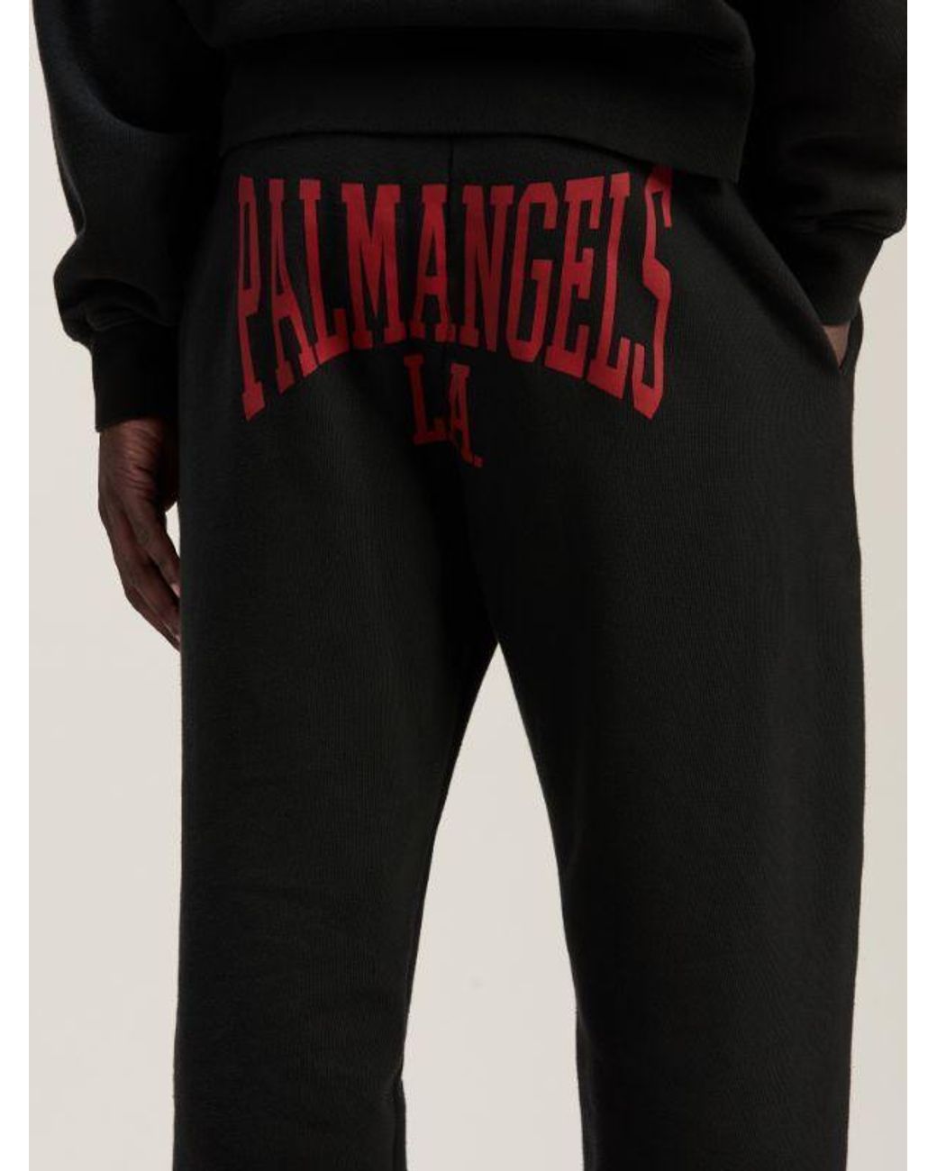 Palm Angels Black College Cotton Track Pants for men