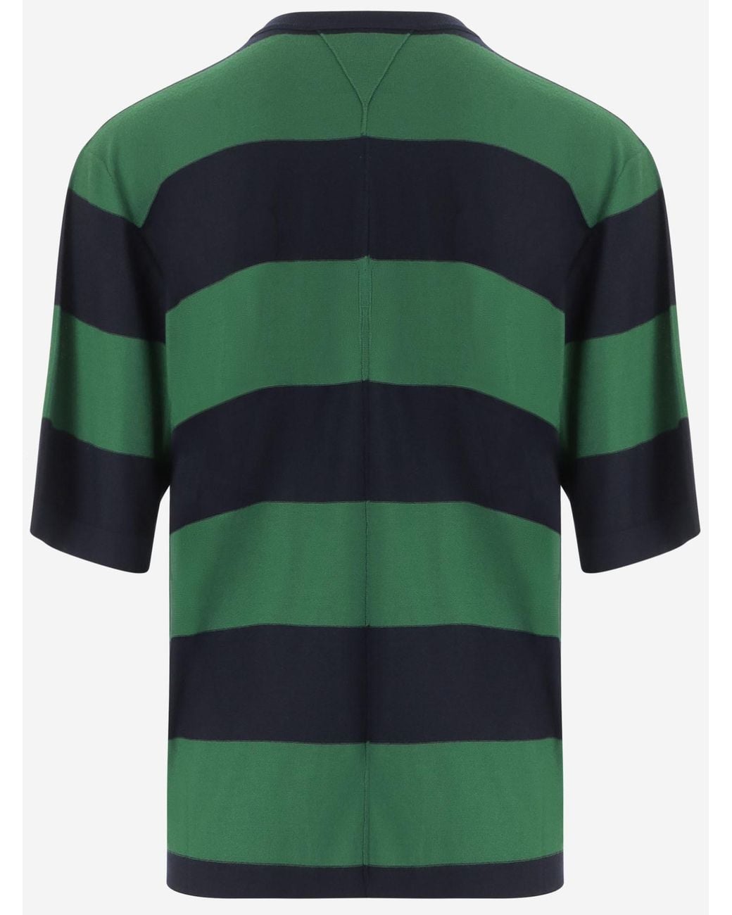 Bottega Veneta Green Crew Neck Short-Sleeved T-Shirt for men