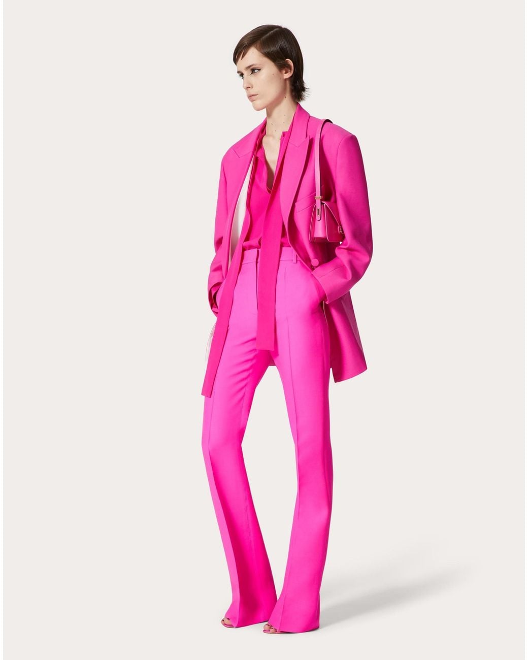Valentino Pink Bow-Detailed Long-Sleeved Shirt