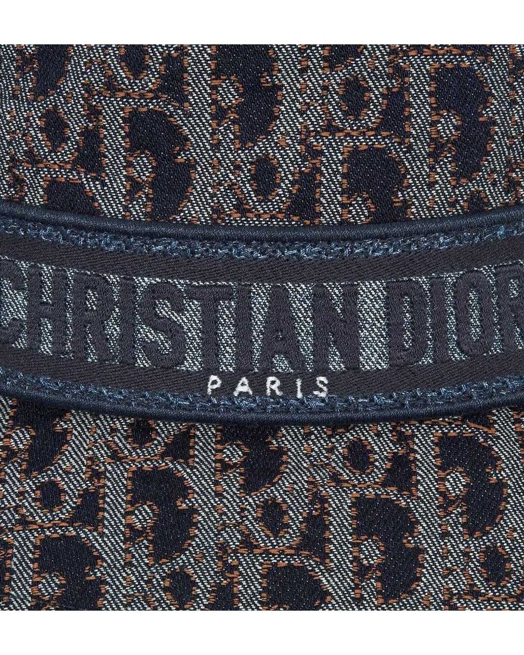 Dior Blue Oblique Denim D-Bobby Small-Brim Bucket Hat