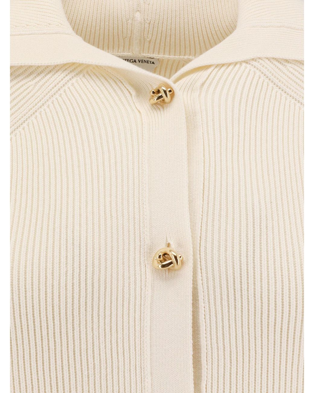 Bottega Veneta Natural Long Sleeved Knitted Cardigan