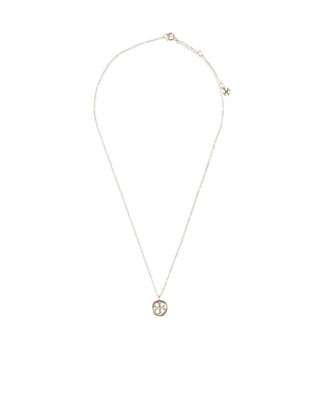 Tory Burch White Miller Pendant Necklace