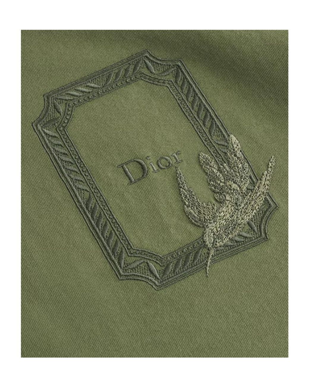 Dior Green Médaillon Colibri T-Shirt, Relaxed Fit for men