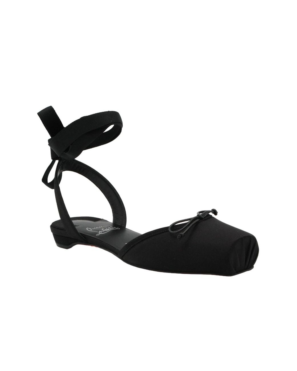 Christian Louboutin Black Cassia Lace-Up Ballerinas
