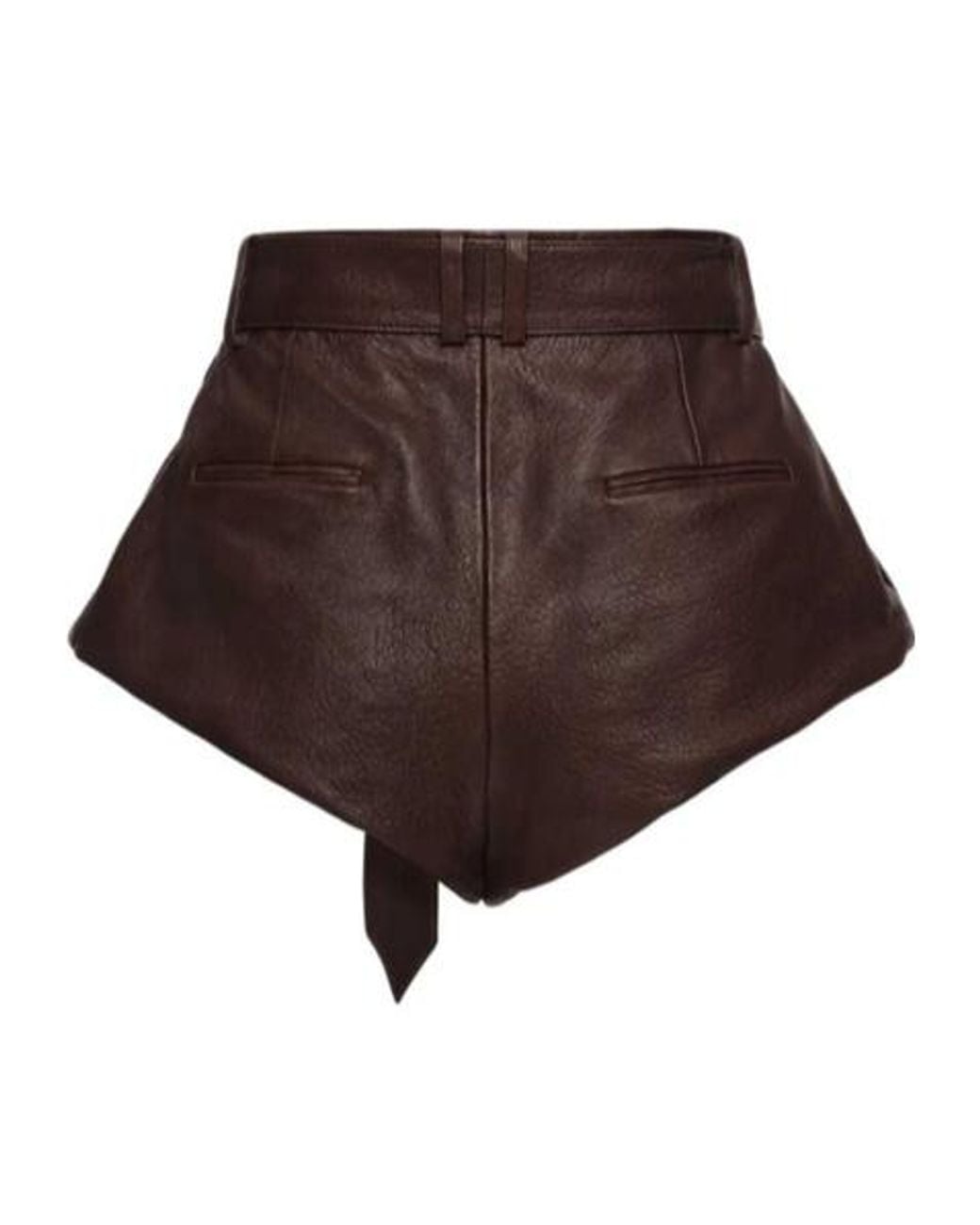 Magda Butrym Brown Flared Leather Shorts