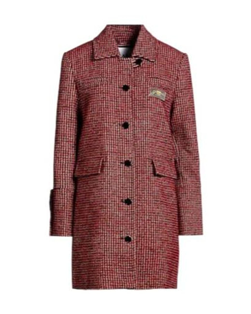 Ganni Red Wool Single-Breasted Coat