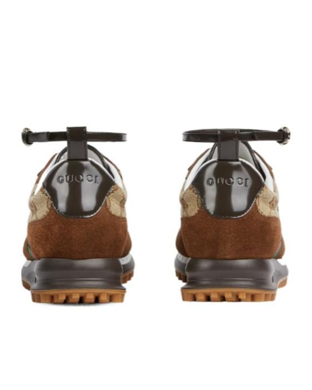 Gucci Brown Gg Supreme Web-Stripe Sneakers