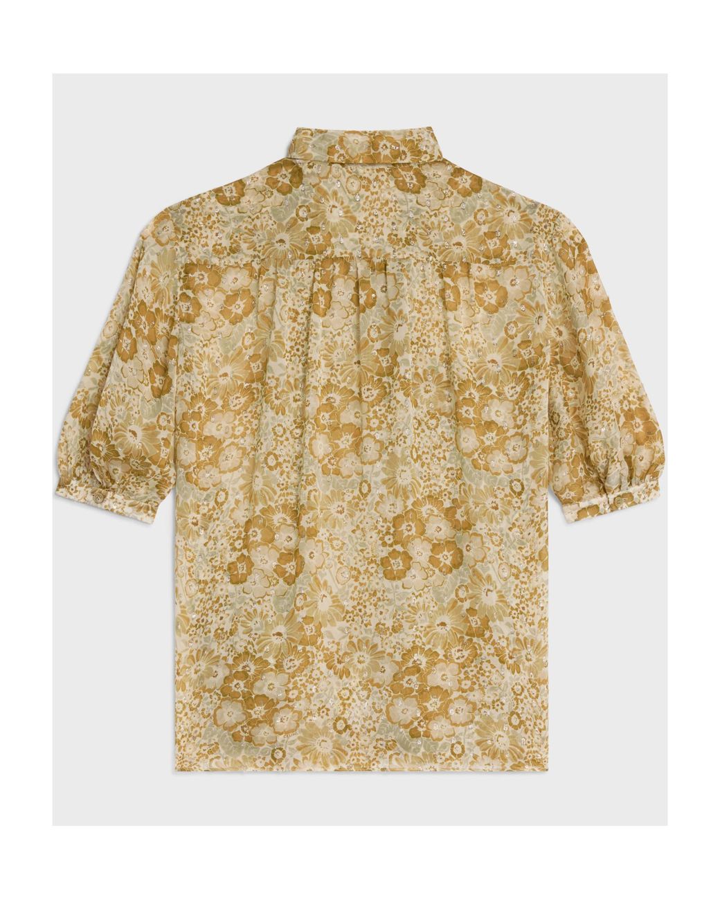 Céline Metallic Blouse With Side Lavallière