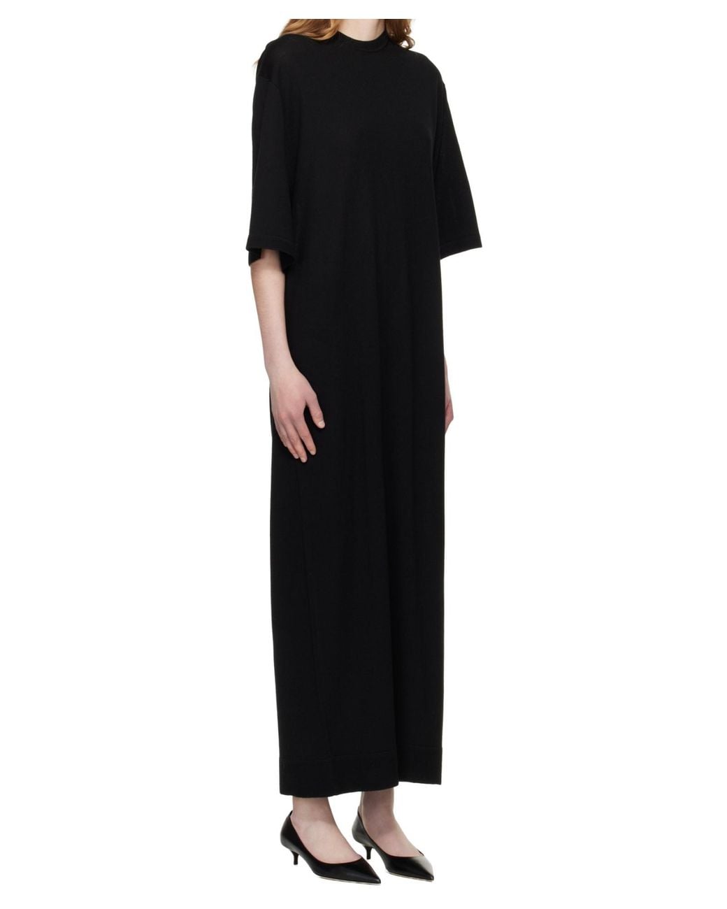 Totême Black Totême Crewneck T-Shirt Dress