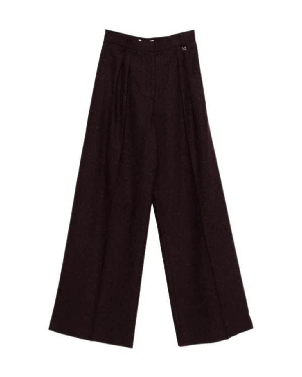 Max Mara Black Pleated Wide-Leg Trousers