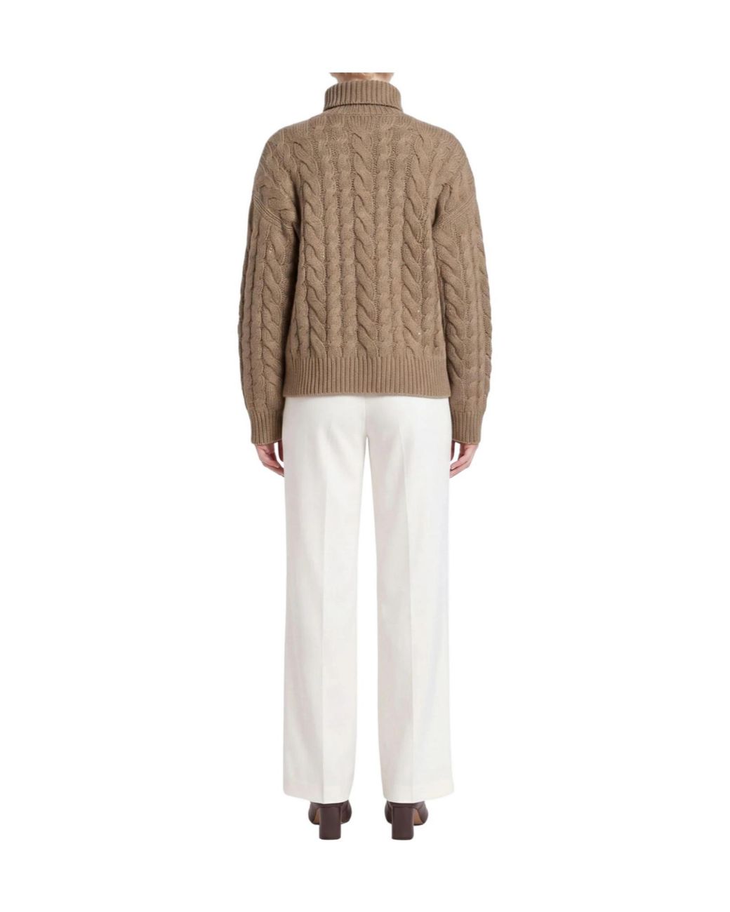 Brunello Cucinelli Brown Turtleneck Cashmere, Silk