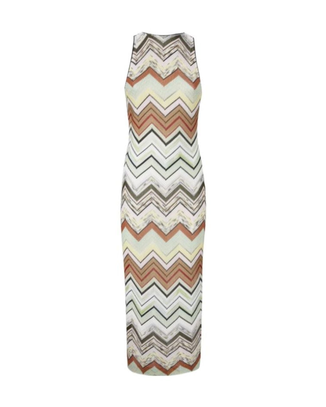 Missoni White Chevron Knit Midi Dress