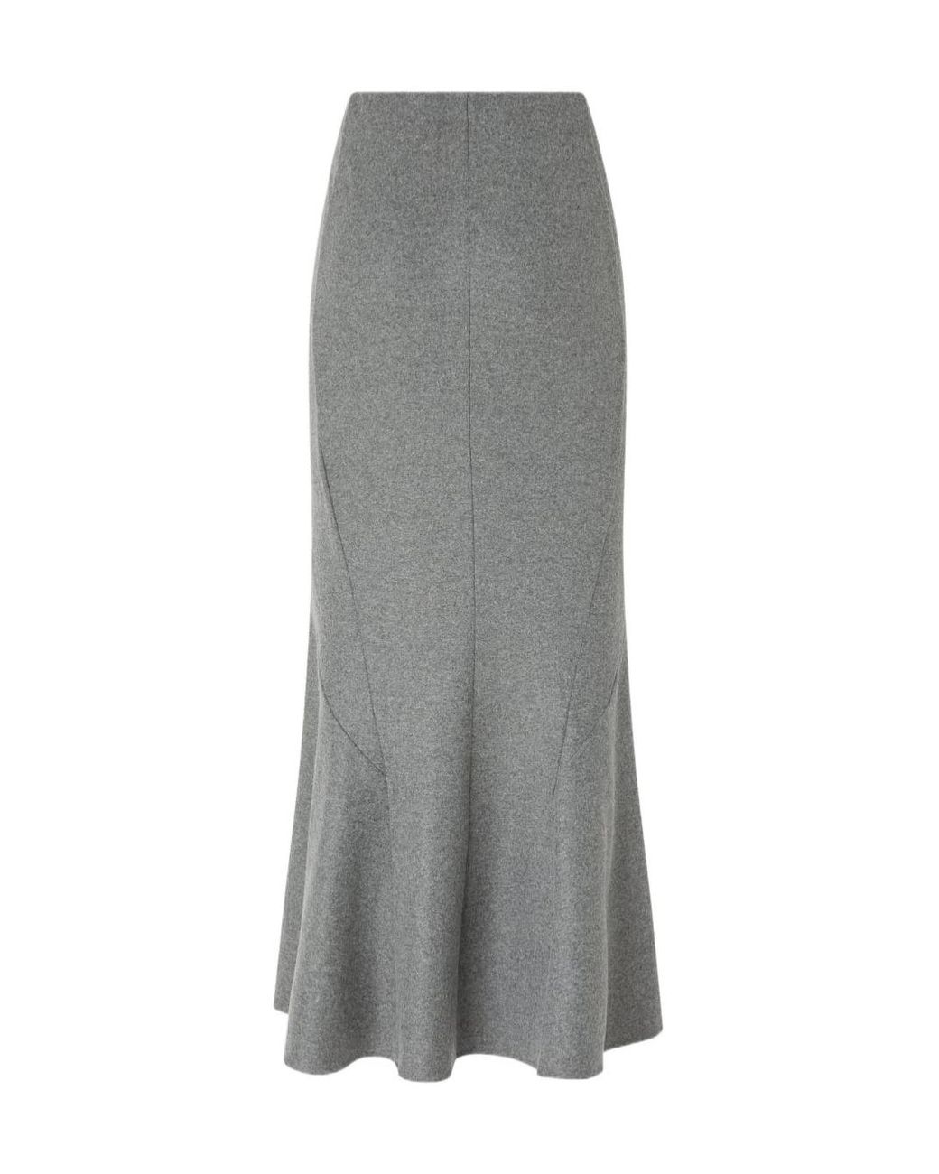 Pinko Gray Flared Midi Skirt