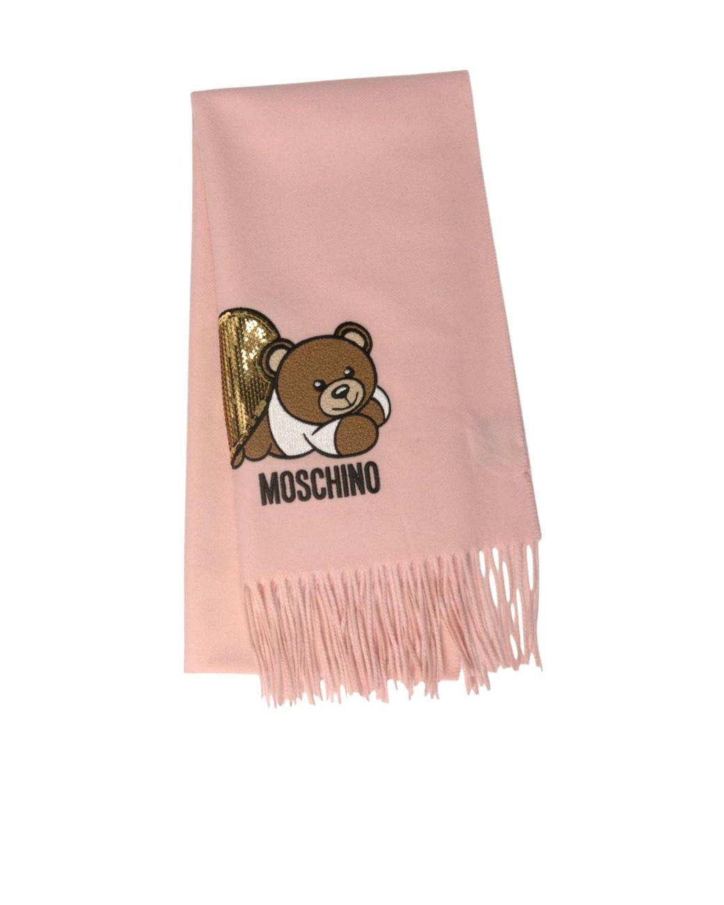 Moschino Pink Teddy Bear-Embroidered Scarf for men