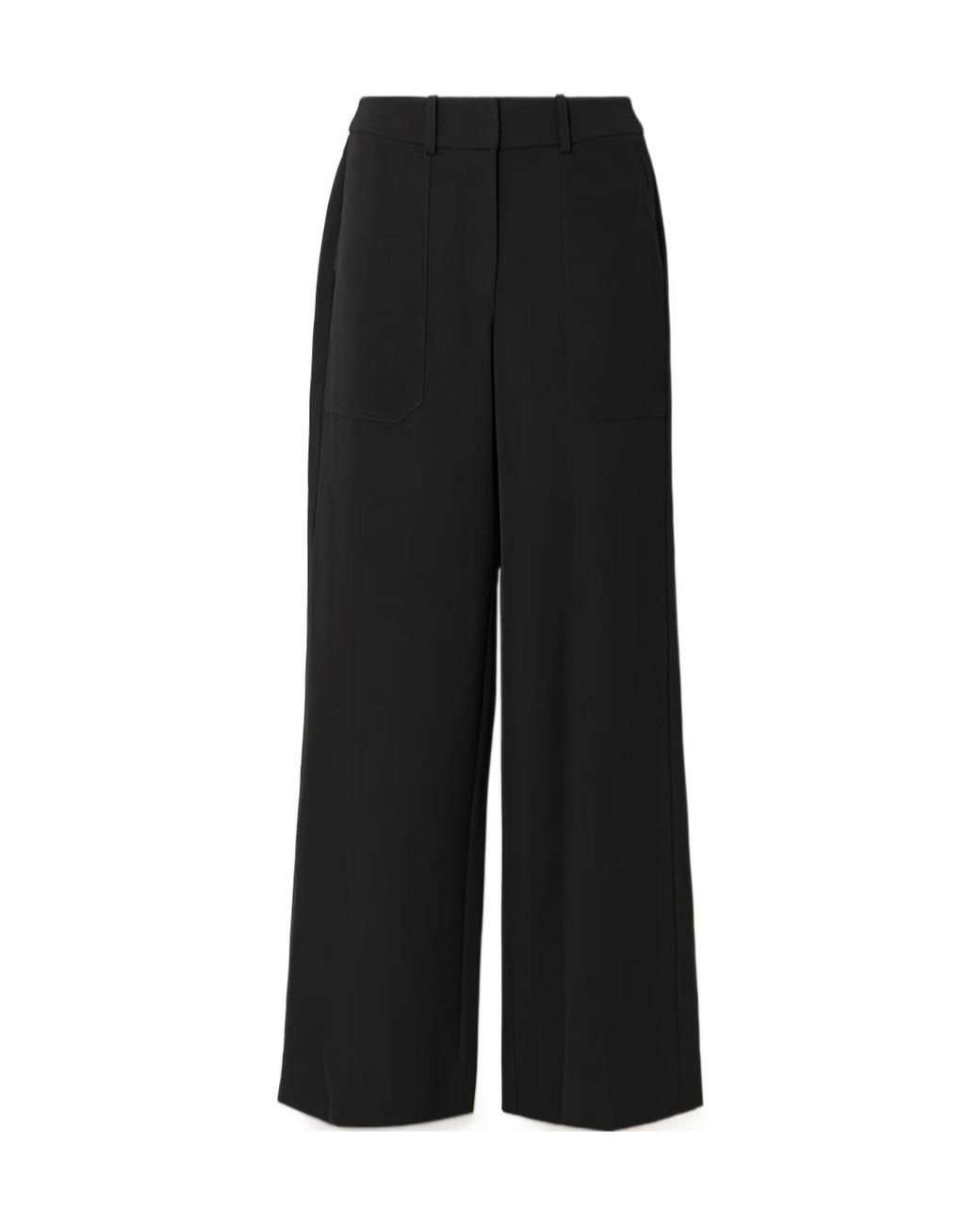 Veronica Beard Black Cole Stretch-Twill Wide-Leg Pants